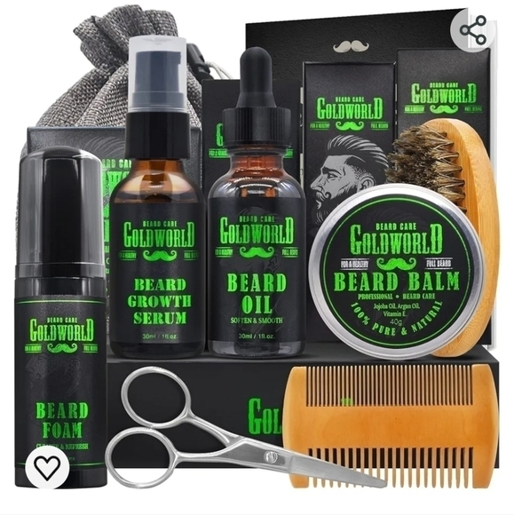 Goldworld Beard Growth & Care Kit Growth Oil, Beard Balm, Accessories Etc.. NWT - Picture 1 of 4